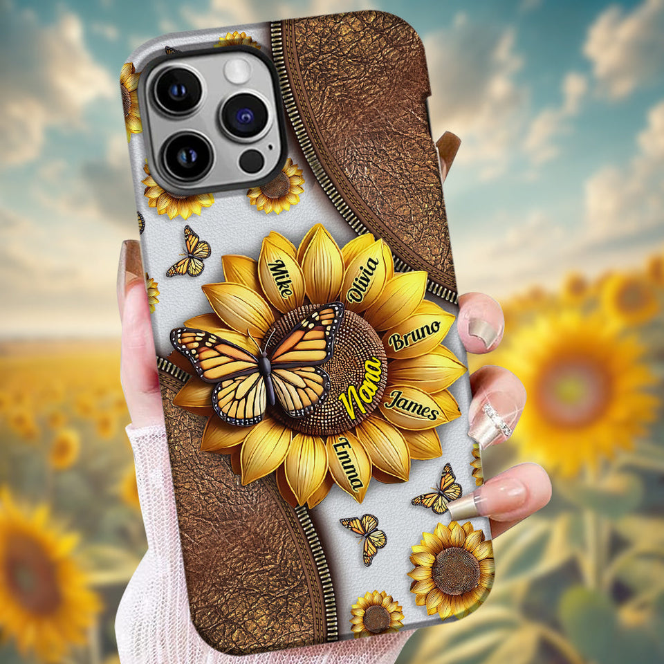 Sunflower Gift For Grandma Mom - Personalized Grandma Full Print Phone Case