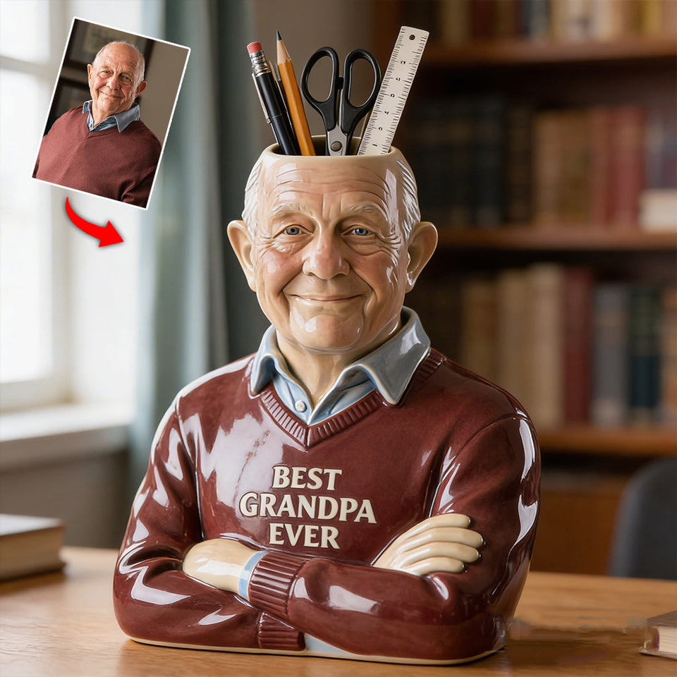 Legendary Man Desk Gift - Daily Essentials Holder - Personalized Father Acrylic Pot