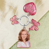 Custom Any Photo - Personalized Butterfly Keychain With Charms