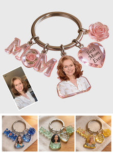 Custom Any Photo Best Gift For Mom, Grandma - Personalized Mother Keychain With Charms