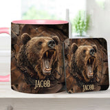 Grizzlies Roar Realistic Bear Design - Personalized Bear Accent Mug