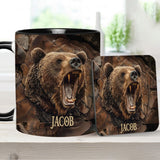 Grizzlies Roar Realistic Bear Design - Personalized Bear Accent Mug