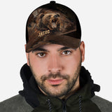 Grizzlies Roar Realistic Bear Design - Personalized Hunting Classic Cap