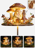 Mushroom Fairy House, Fairy Garden - Personalized Mushroom Garden Solar Light