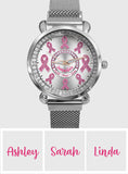 Foi, Espoir, Amour - Montre-bracelet personnalisée pour femmes, sensibilisation au cancer du sein 