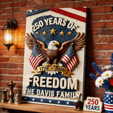 America 250th Anniversary Gifts - Personalized Independence Day/ 4th of July Canvas And Poster