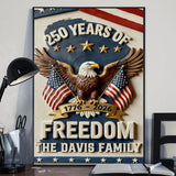 America 250th Anniversary Gifts - Personalized Independence Day/ 4th of July Canvas And Poster