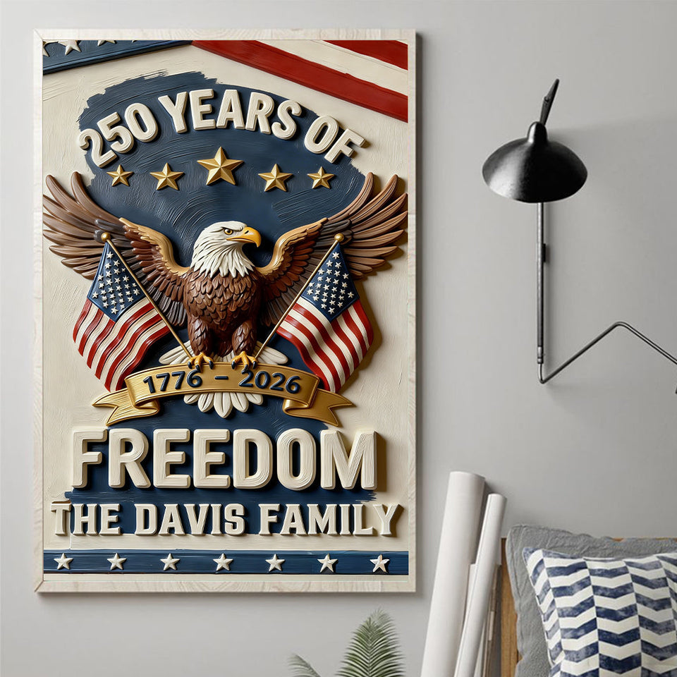 America 250th Anniversary Gifts - Personalized Independence Day/ 4th of July Canvas And Poster