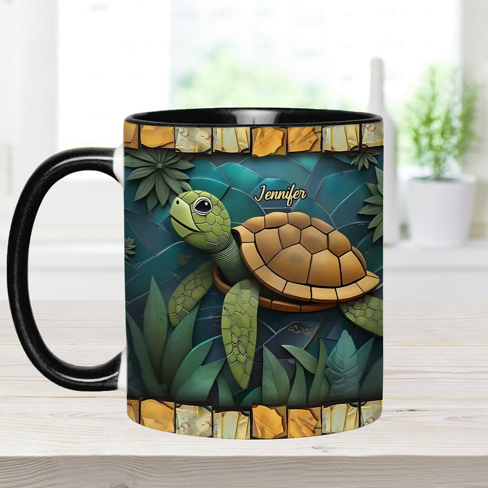 Adorable Turtle - Personalized Turtle Accent Mug