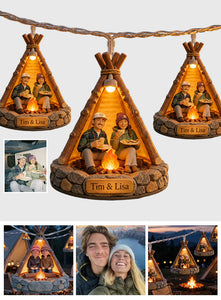 Campsite Unique Decoration, Custom From Any Photo - Personalized Camping String Lights