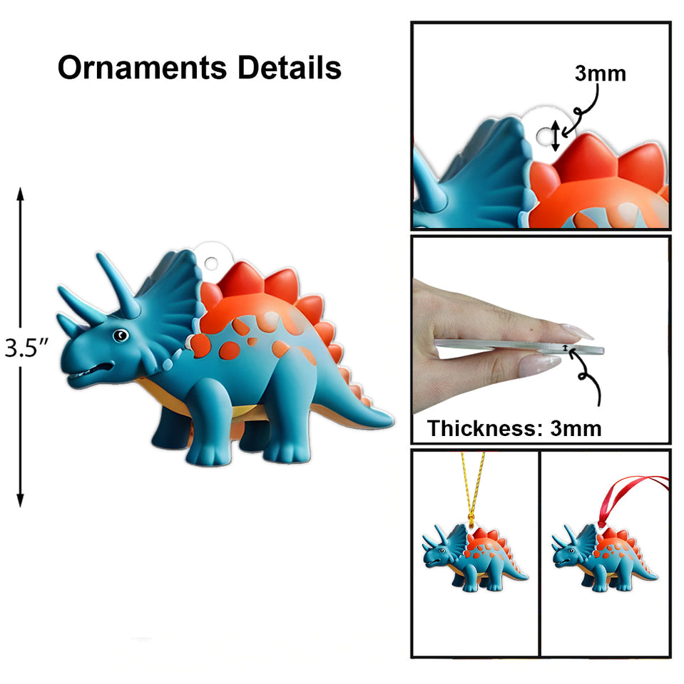 Dinasaur Advent Calender - Personalized Kid Folded Advent Calendar With Ornaments