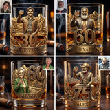 Custom Any Photo, Perfect Gift For Dad, Grandpa - Personalized Birthday Whiskey Glass
