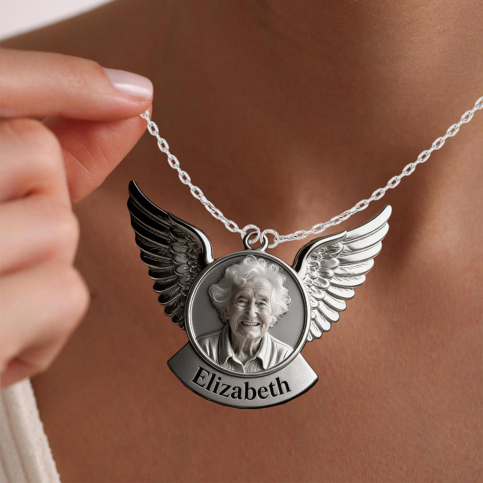 En souvenir de quelqu'un - Collier pendentif personnalisé en acrylique en forme de commémoration
