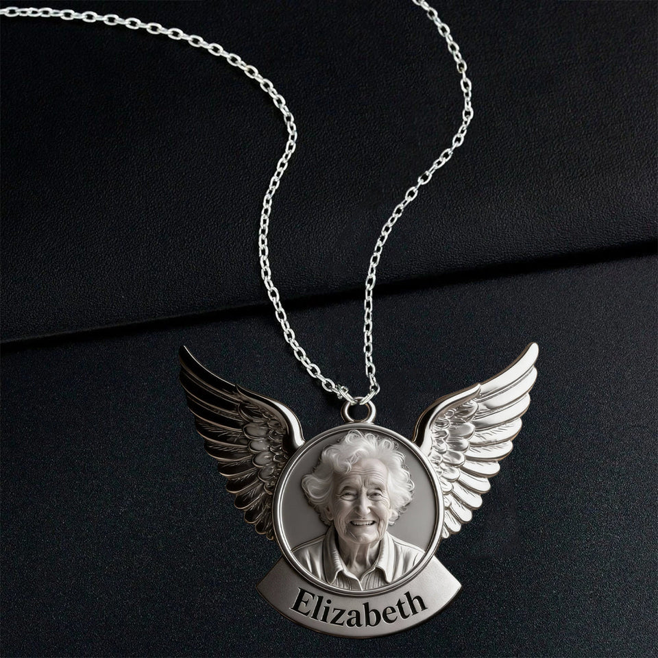 En souvenir de quelqu'un - Collier pendentif personnalisé en acrylique en forme de commémoration