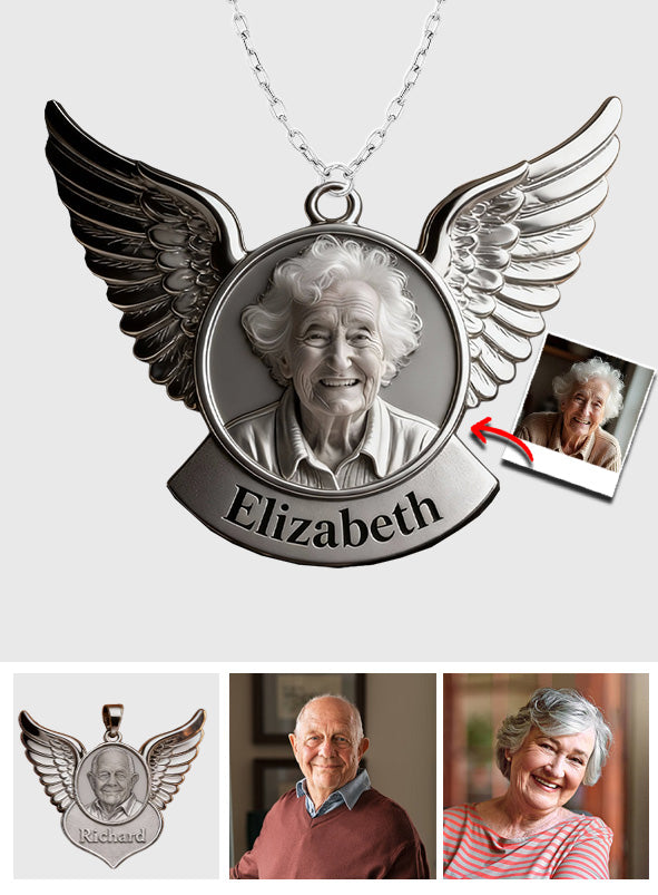 En souvenir de quelqu'un - Collier pendentif personnalisé en acrylique en forme de commémoration