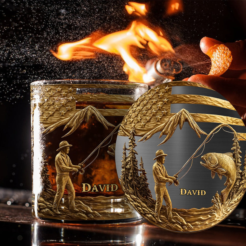 Fishing For Life - Personalized Fishing Whiskey Glass