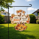 Fall For JESUS - Personalized Christian Wood Sign With Stake