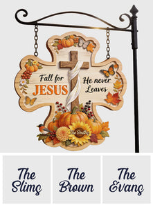 Fall For JESUS - Personalized Christian Wood Sign With Stake