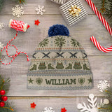 Camouflage Military - Personalized Veteran Beanie Hat