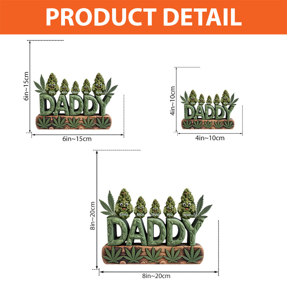 Daddy's Lil Buds - Personalized Father Custom Shaped Acrylic Plaque