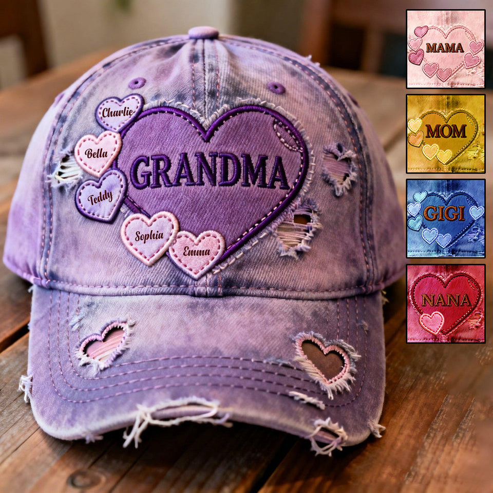Grandma's Hearts - Personalized Grandma Classic Cap