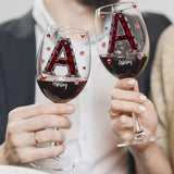 Love Wine - Personalized Wine Wine Glass With Long Stem
