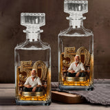 Birthday Gift For Him Dad.... Custom From Any Photo - Personalized Birthday Whiskey Decanter Set