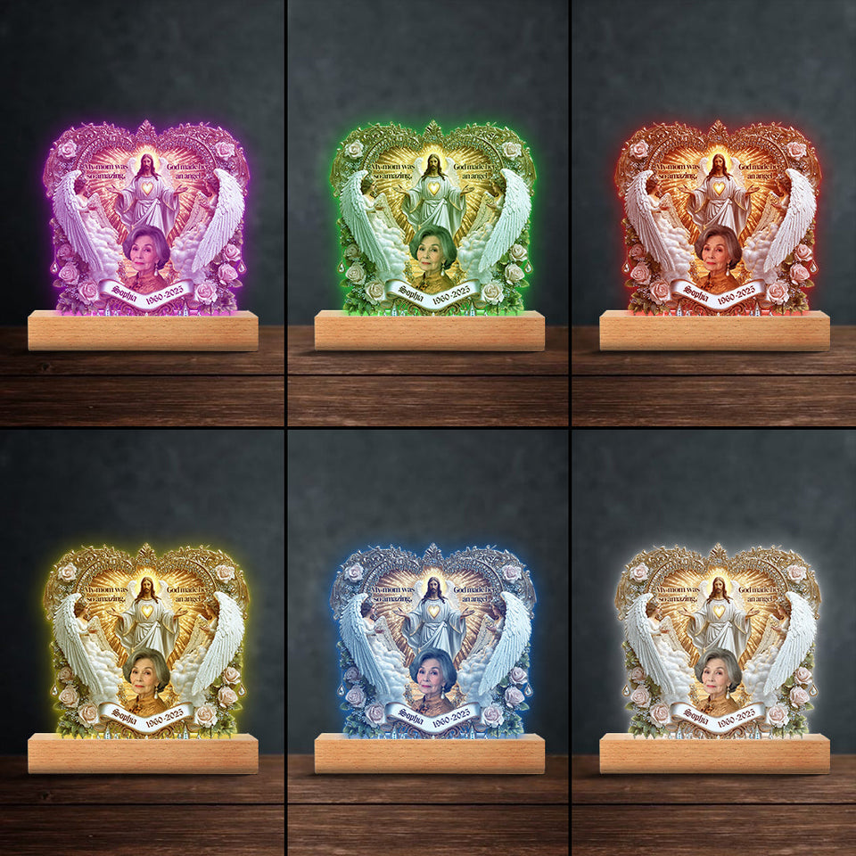 My Mom Was So Amazing - Personalized Memorial Mother Shaped Plaque Light Base