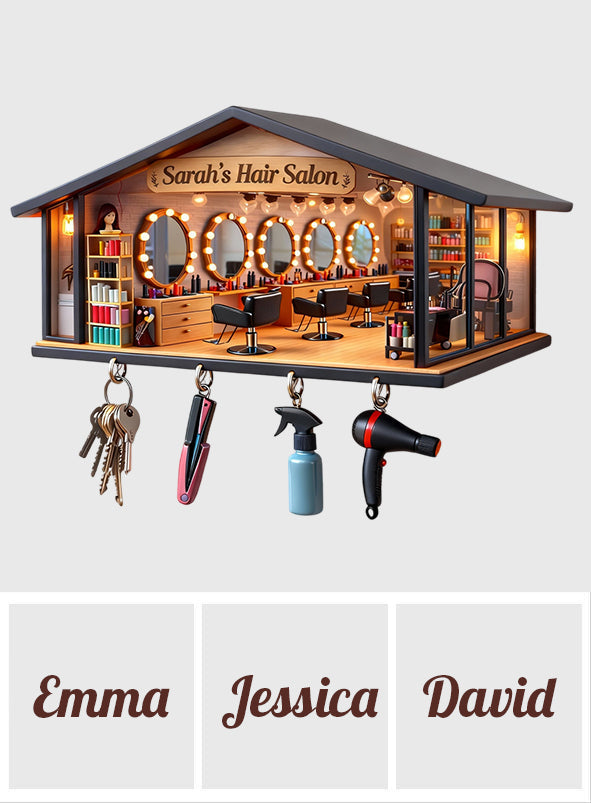 Hairdresser Gift, Hair Salon - Personalized Hairdresser Custom Shaped Hanging Rack