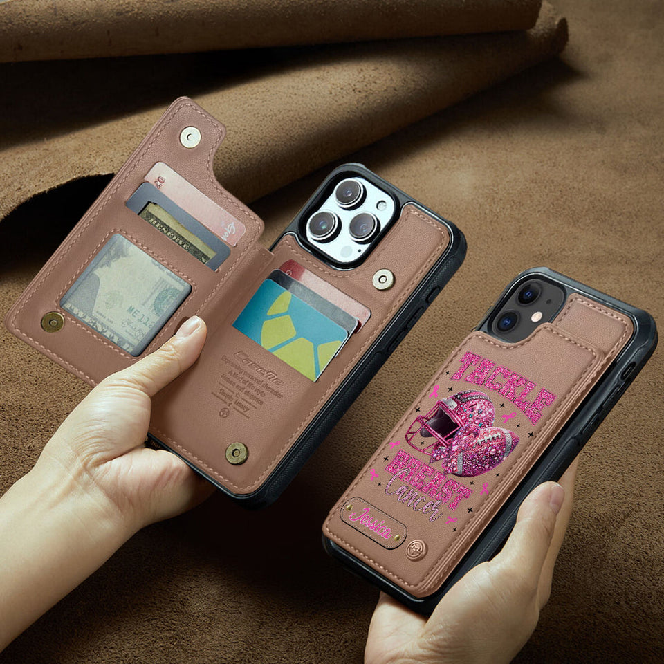 Pink Out - Personalized Football Wallet Phone Case