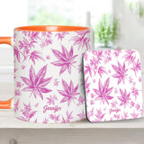 Pink Toil Marijuana Pattern - Personalized Weed Accent Mug