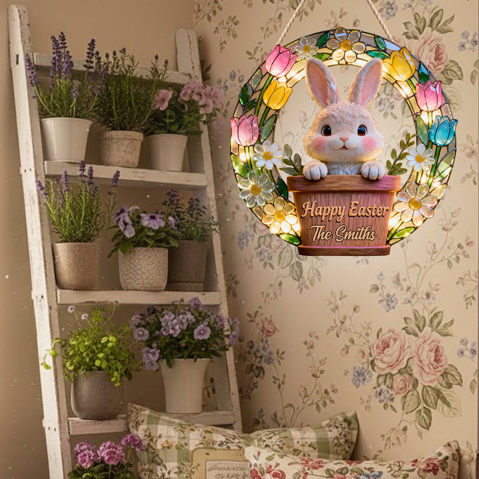 Happy Easter - Personalized Family LED Light Acrylic Sign
