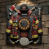 Strong Firefighter - Personalized Firefighter LED Light Wall Clock