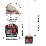 Best Truckin Dad Ever - Personalized Trucker Custom Shaped Car Ornament