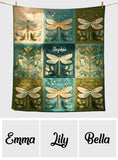 Mystical Dragonfly - Personalized Dragonfly Blanket