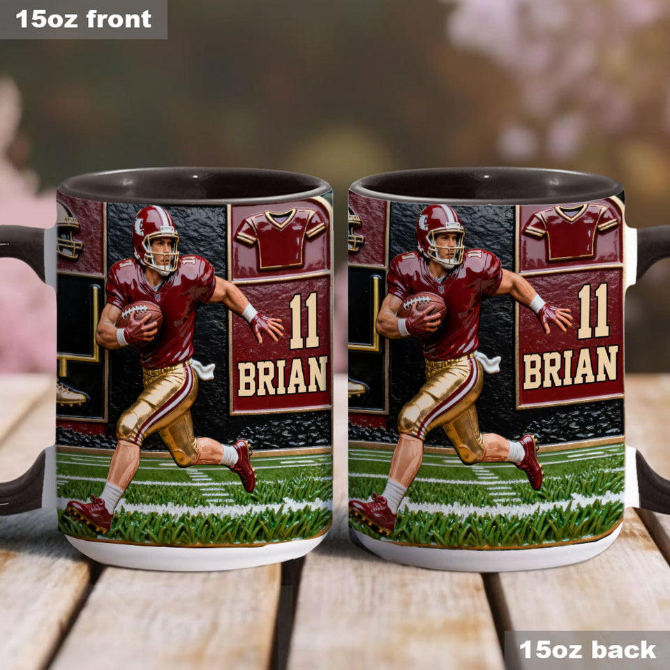 Love Football - Personalized Football Accent Mug