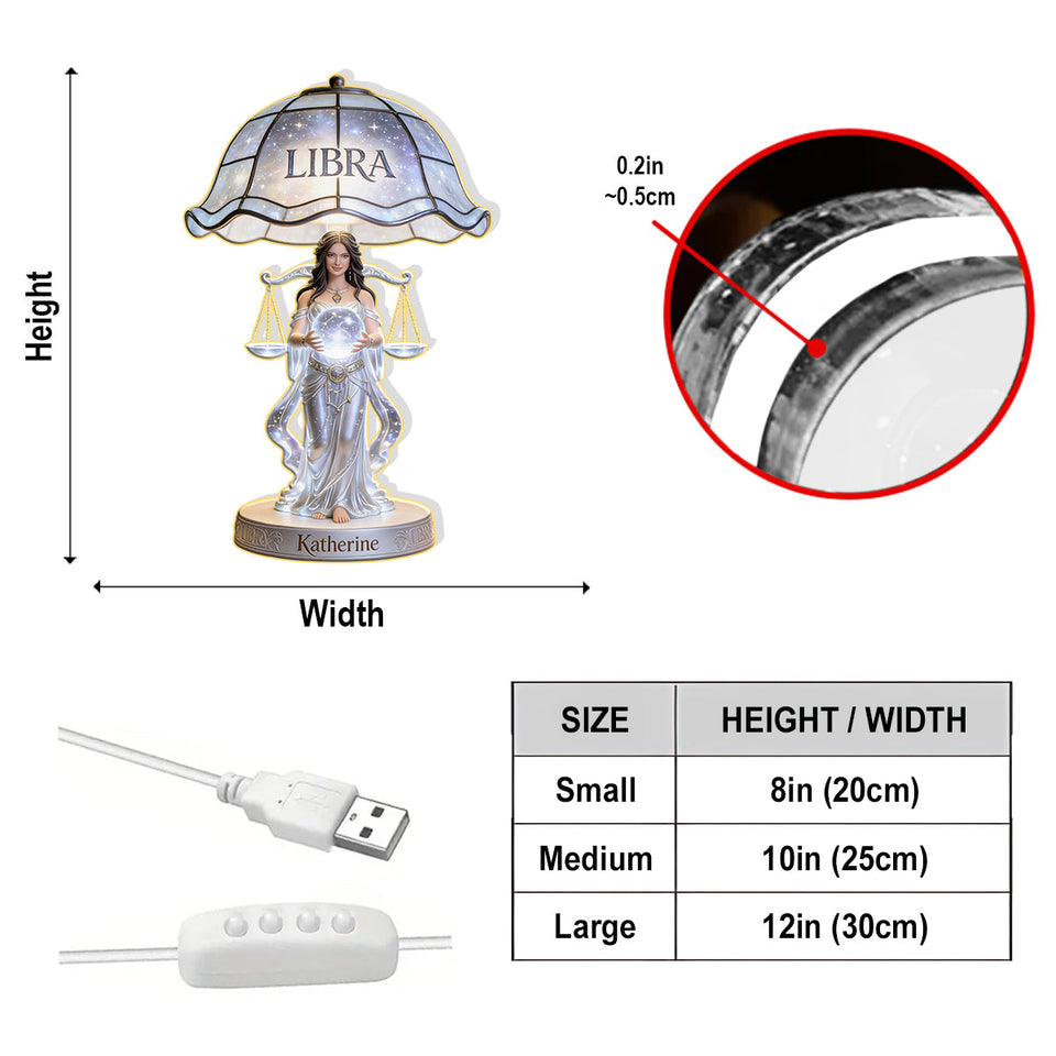 Custom Any Photo Zodiac Style - Personalized Self Love Acrylic LED Night Light