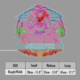 USB-Operated Neon Cowgirl Cowboy Sign - Personalized Cowgirl Neon LED Light Sign