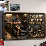 Garage Is My Happy Place - Personalized Garage 3D Printed Cut Metal Sign
