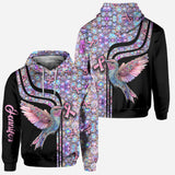 Colibri rose - Sweat à capuche et legging personnalisés pour la sensibilisation au cancer du sein