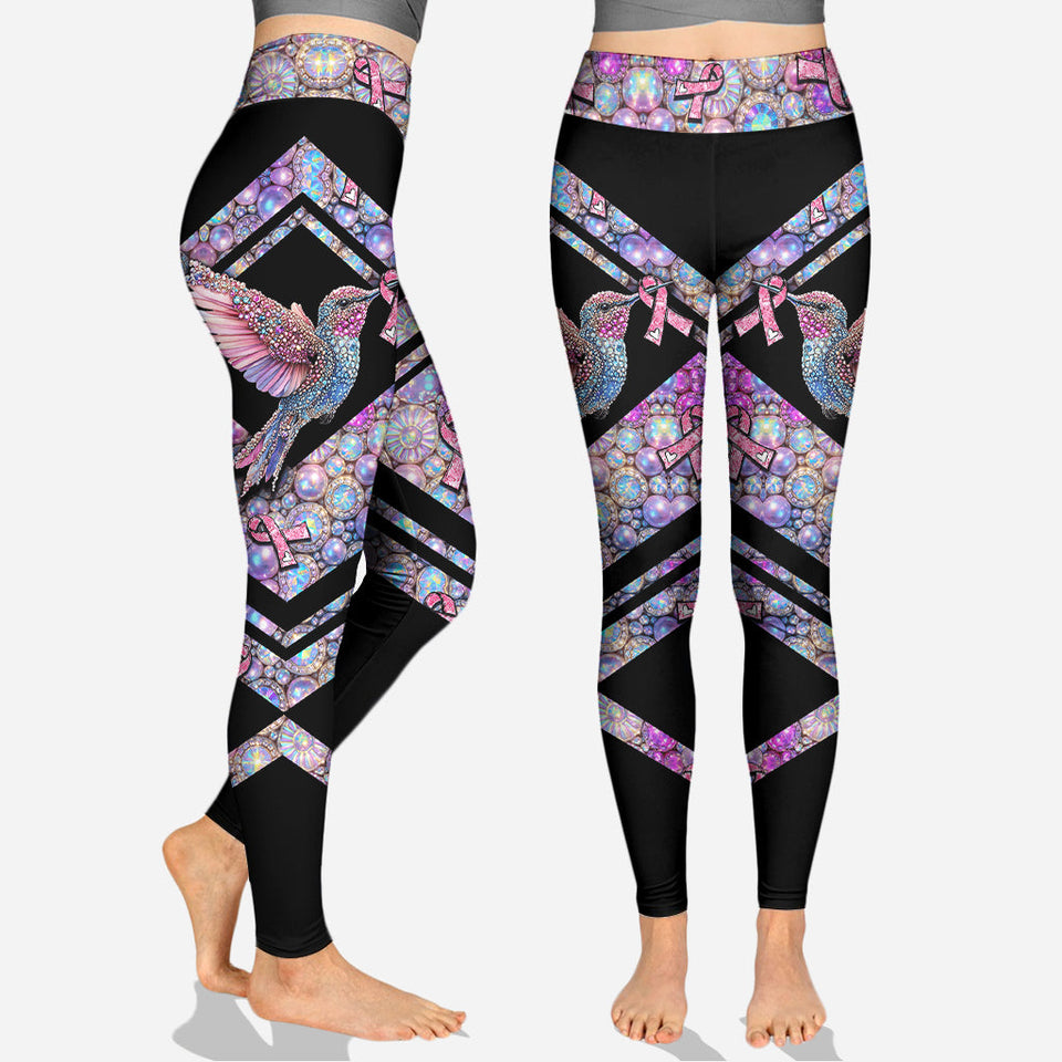 Colibri rose - Sweat à capuche et legging personnalisés pour la sensibilisation au cancer du sein