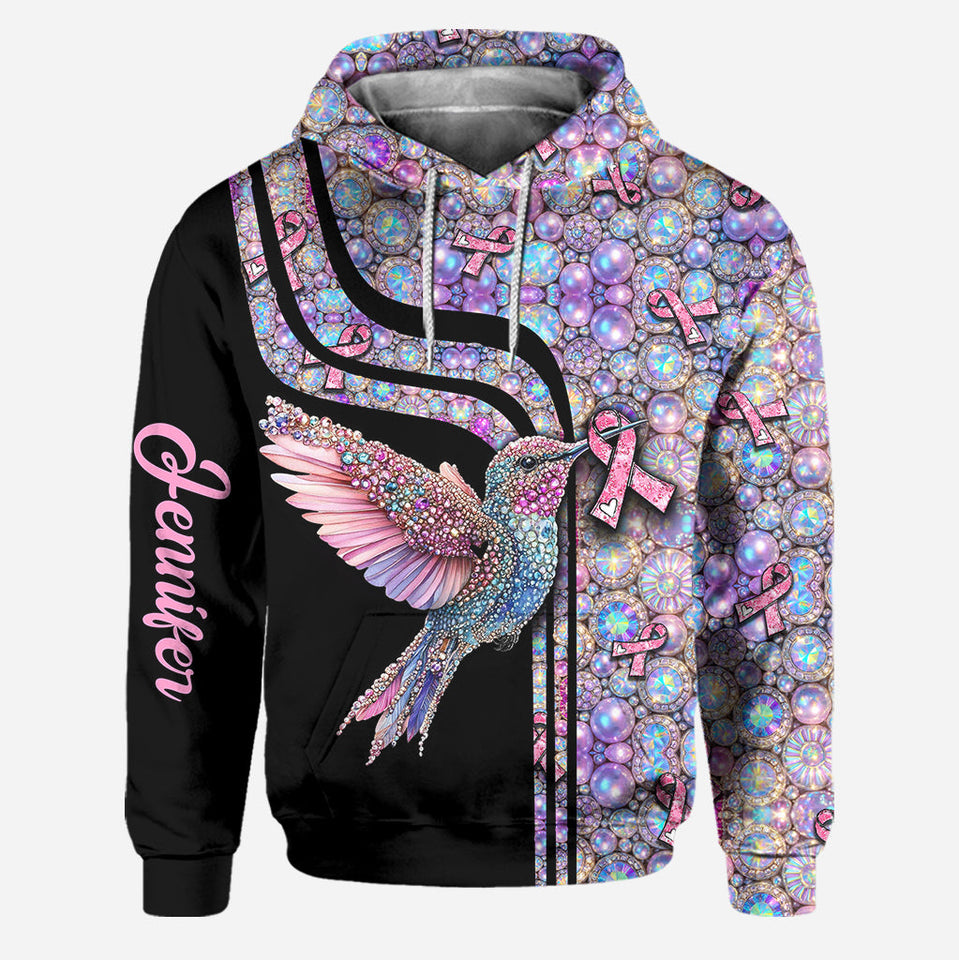Colibri rose - Sweat à capuche et legging personnalisés pour la sensibilisation au cancer du sein