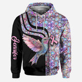 Colibri rose - Sweat à capuche et legging personnalisés pour la sensibilisation au cancer du sein