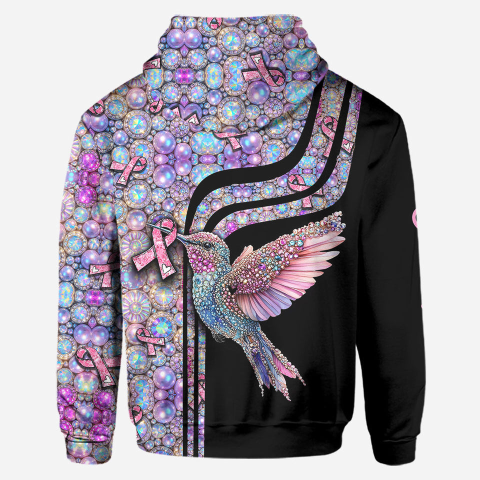 Colibri rose - Sweat à capuche et legging personnalisés pour la sensibilisation au cancer du sein