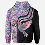 Colibri rose - Sweat à capuche et legging personnalisés pour la sensibilisation au cancer du sein