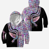 Colibri rose - Sweat à capuche et legging personnalisés pour la sensibilisation au cancer du sein