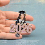 Custom Any Photo Happy Graduation Gift - Personalized Graduation Pin