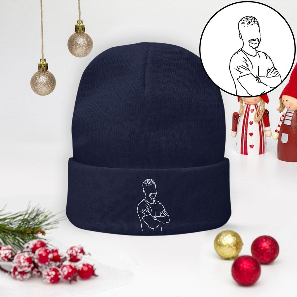 Custom Photo - Personalized Son Embroidered Beanie
