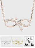 Infinity Arrow Name - Personalized Couple Infinity Arrow Necklace