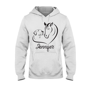 Horse And Dog - Personalized Horse T-shirt And Hoodie